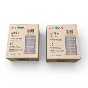 Method Foaming Handwash Soap Refills 4 Bottles Sweet Water Makes 10 Oz Each
